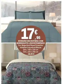 E.Leclerc Edredão microfibra com borreguito liso/estampado promoção