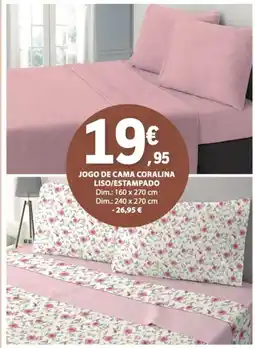 E.Leclerc Jogo de cama coralina liso/estampado promoção