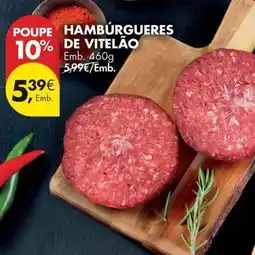 Pingo Doce Hambúrgueres de vitelao promoção
