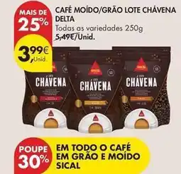 Pingo Doce Delta - café moido/grão lote promoção