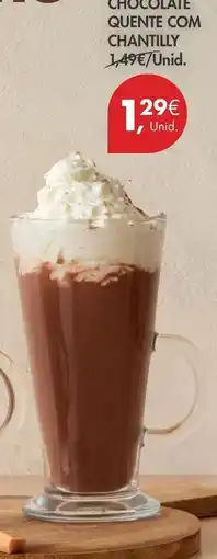 Pingo Doce com - chocolate quente com chantilly promoção