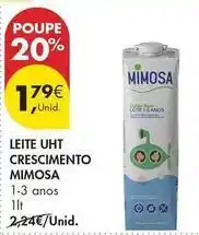 Pingo Doce Mimosa - leite uht crescimento promoção