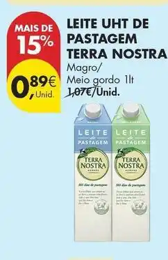 Pingo Doce Terra nostra - leite uht de pastagem promoção