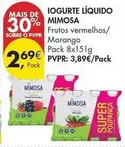 Pingo Doce Mimosa - iogurte liquido promoção