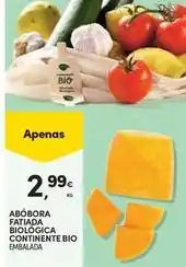 Continente Bom dia Bio - abóbora fatiada biologica continente bio promoção