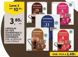 Continente Bom dia Continente - capsulas de cafe compatteis c/ dolce gusto promoção