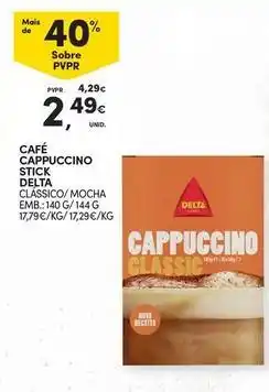 Continente Bom dia Delta q - cafe cappuccino stick promoção