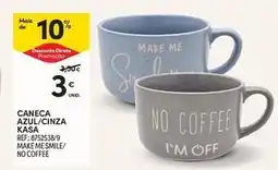 Continente Bom dia Kasa - caneca azul/cinza promoção