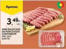 Continente Bom dia Continente - mini salsichas de porco kids promoção