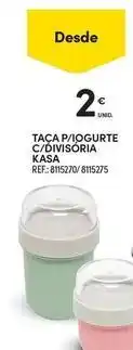 Continente Bom dia Kasa - taça p/iogurte c/divisoria promoção