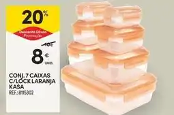 Continente Bom dia Kasa - conj. 7 caixas c/lock laranja promoção