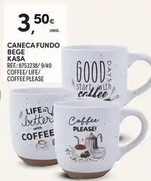 Continente Bom dia Kasa - caneca fundo bege promoção