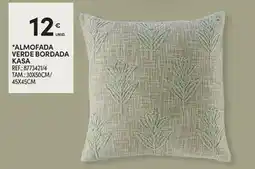 Continente Bom dia Kasa - almofada verde bordada promoção