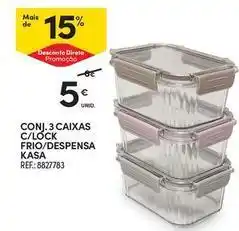 Continente Bom dia Kasa - conj. 3 caixas c/lock frio/despensa promoção