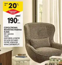 Continente Poltrona rotativa parma kasa promoção