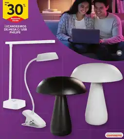 Continente Candeeiros de mesa c/ usb philips promoção