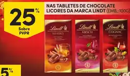 Continente Nas tabletes de chocolate licores da marca lindt promoção