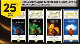 Continente Numa seleção de tabletes de chocolate da marca lindt promoção
