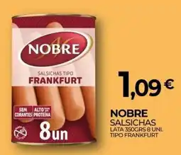 Miranda Supermercados Nobre salsichas tipo frankfurt promoção