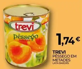 Trevis pêssego em metades