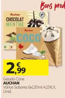 Auchan Gelado Cone Auchan promoção