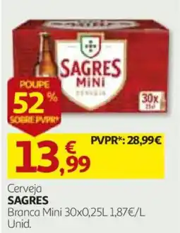 Auchan Cerveja Sagres Branca Mini promoção