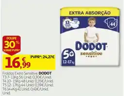 Auchan Fraldas extra sensitive dodot promoção