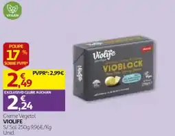 Auchan Creme Vegetal Violife promoção