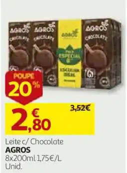 Auchan Leite c/ Chocolate AGROS promoção