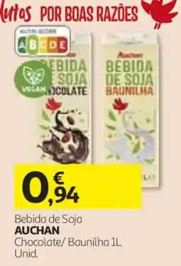 Auchan Bebida de Soja Auchan Chocolate/ Baunilha promoção