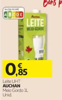 Auchan Leite UHT Auchan Meio Gordo promoção