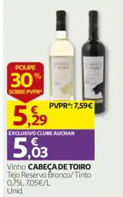 Auchan Vinho cabeça de toiro promoção
