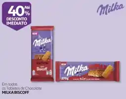 Auchan Em todas as Tabletes de Chocolate Milka Biscoff promoção