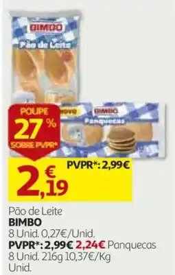 Auchan Pão de Leite Bimbo promoção