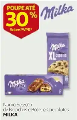 Auchan Milka Numa Seleção de Bolachas e Bolos e Chocolates promoção