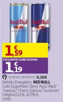 Auchan Bebida Energética Red Bull promoção
