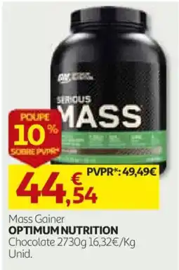 Auchan Optimum Nutrition Mass Gainer Chocolate promoção
