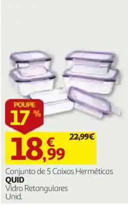 Auchan Conjunto de 5 Caixas Herméticas Quid Vidro Retangulares promoção