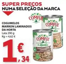 E.Leclerc Cogumelos marron laminados compal da horta promoção