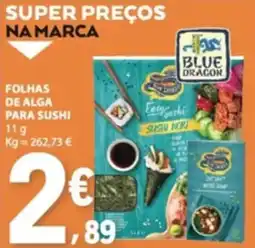 E.Leclerc folhas de alga para sushi blue dragon promoção