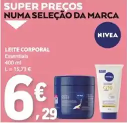 E.Leclerc Leite corporal nivea essentials promoção