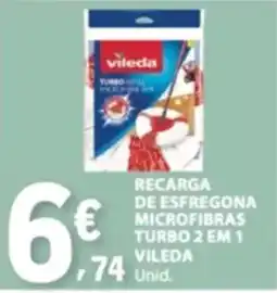 E.Leclerc recarga de esfregona microfibras turbo 2 em 1 vileda promoção
