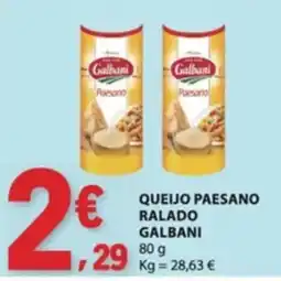 E.Leclerc Queijo paesano ralado galbani promoção