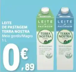 E.Leclerc Leite de pastagem terra nostra meio gordo/magro promoção