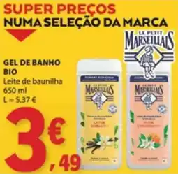 E.Leclerc gel de banho bio leite de baunilha le petit marseillais promoção