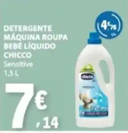 E.Leclerc Detergente máquina roupa bebê líquido chicco sensitive promoção