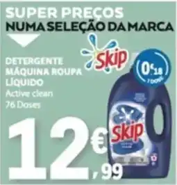 E.Leclerc Detergente máquina roupa líquido active clean skip promoção