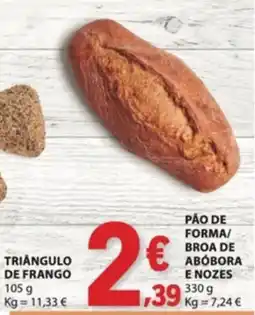 E.Leclerc pão de forma/broa de abóbora e nozes promoção