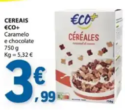 E.Leclerc Cereais eco+ caramelo e chocolate promoção