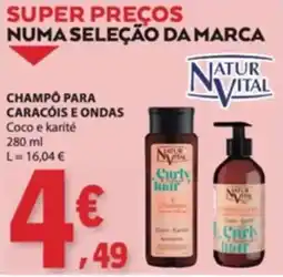 E.Leclerc Champô para caracóis e ondas coco e karité natur vital promoção